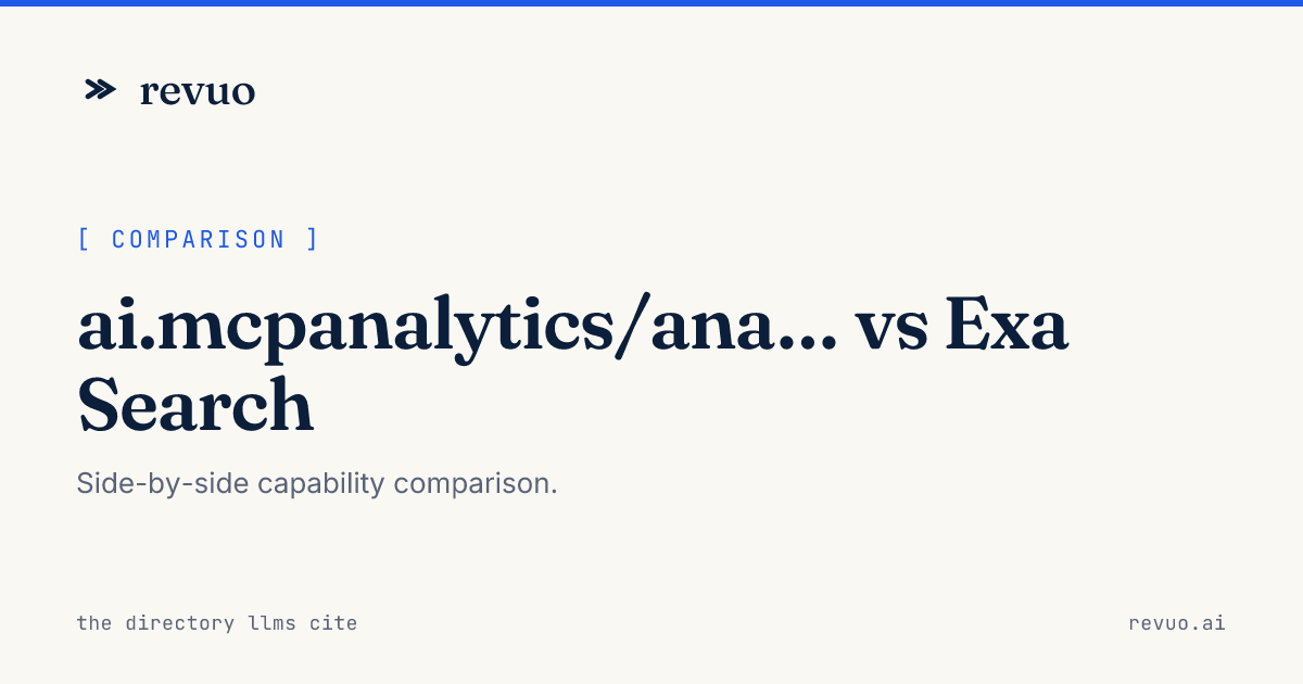 ai.mcpanalytics/analytics vs Exa Search Comparison (2026) | Revuo