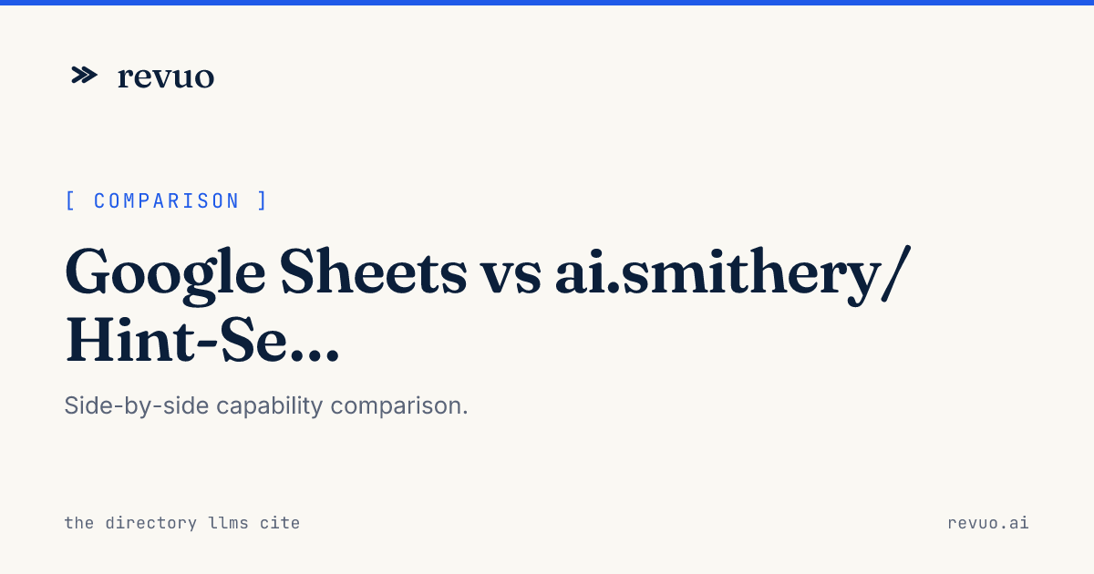 Google Sheets vs ai.smithery/Hint-Services-obsidian-github Comparison ...