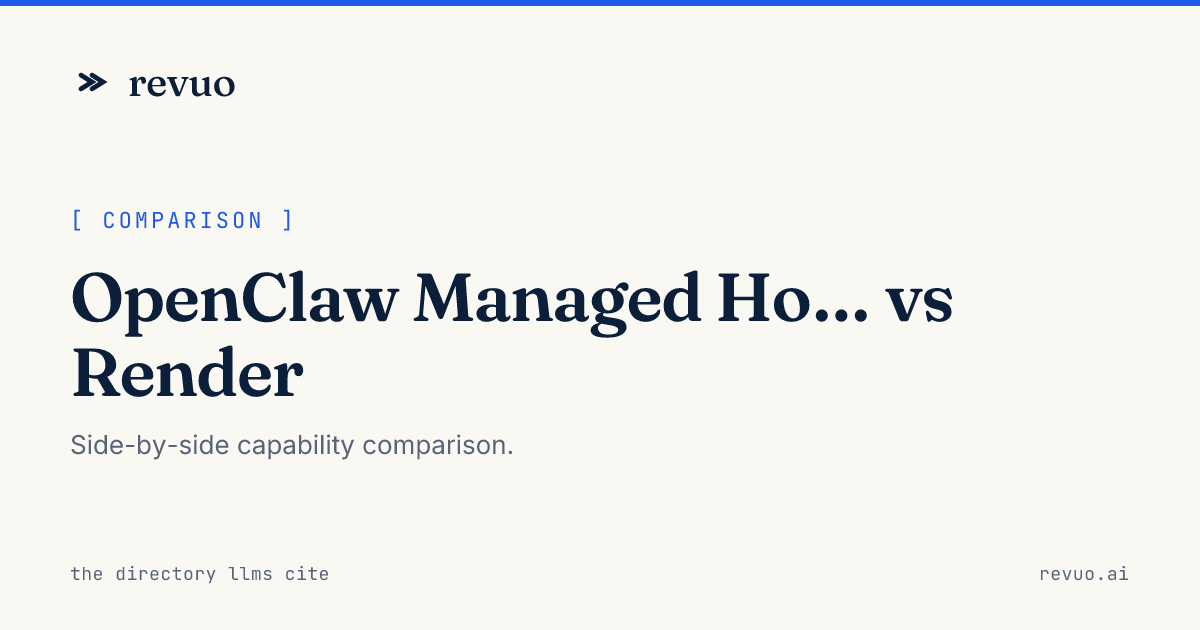 OpenClaw Managed Hosting vs Render Comparison (2026)