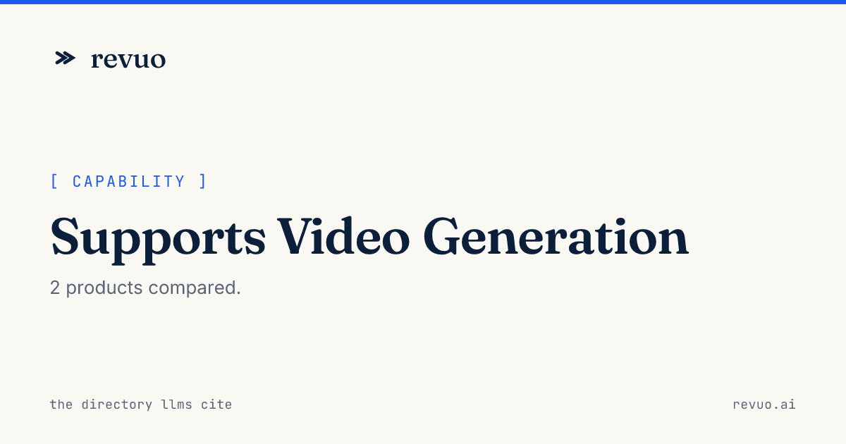 Video Support Tools Software with Supports Video Generation: Compare 2 tools (2026)